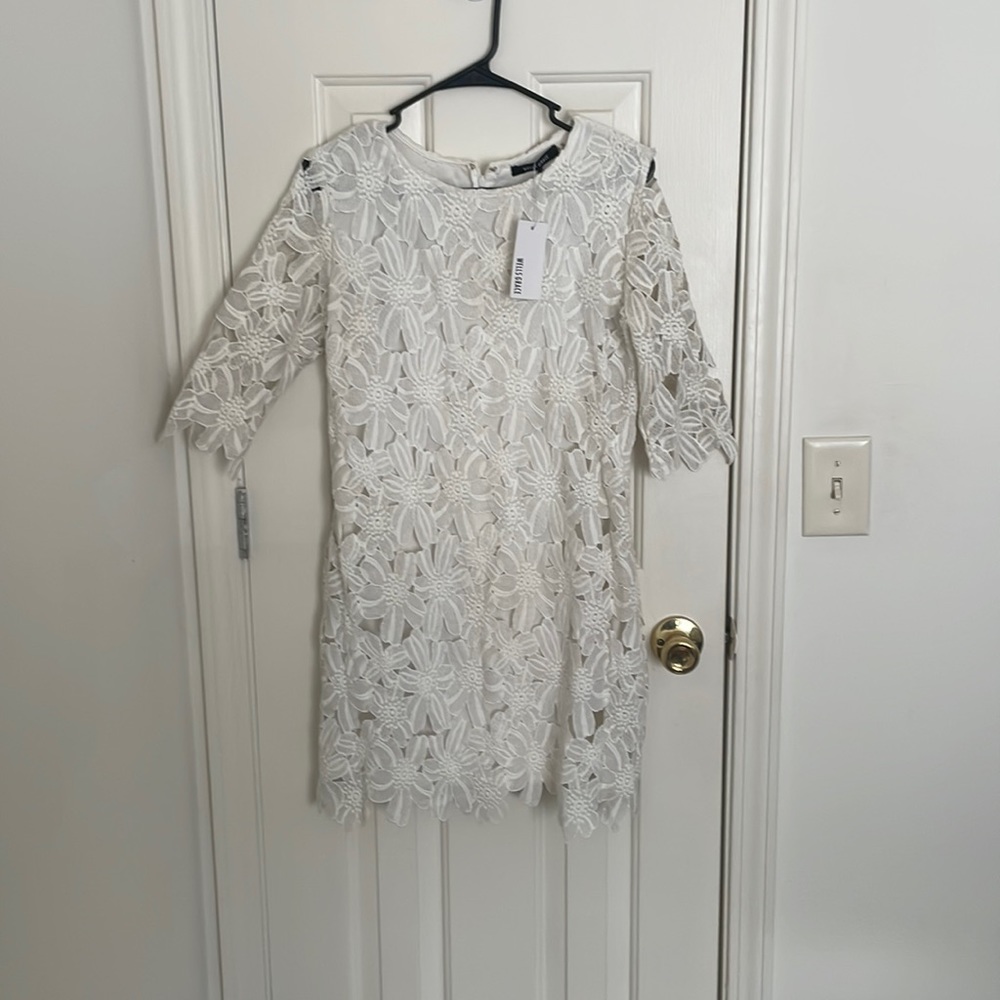 white flowered dress